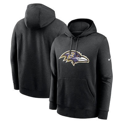 Men's Nike Black Baltimore Ravens Club Logo Pullover Hoodie