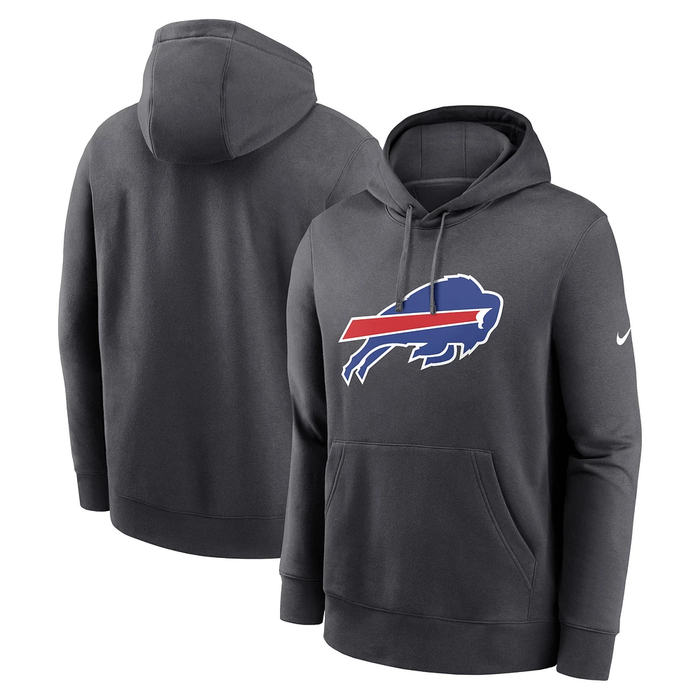 Men's Nike Anthracite Buffalo Bills Club Logo Pullover Hoodie