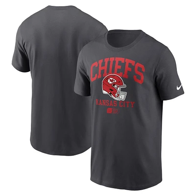 Men's Nike Anthracite Kansas City Chiefs Helmet Essential T-Shirt