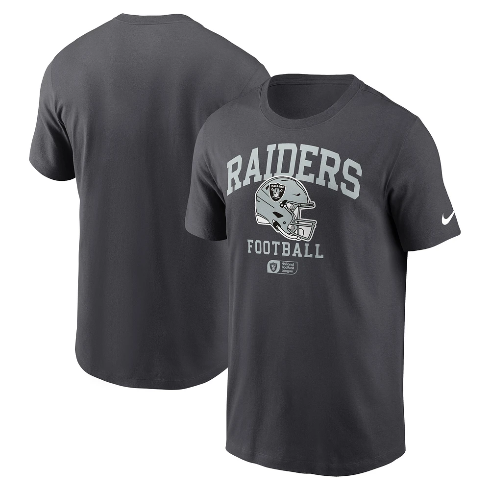 Men's Nike Anthracite Las Vegas Raiders Helmet Essential T-Shirt