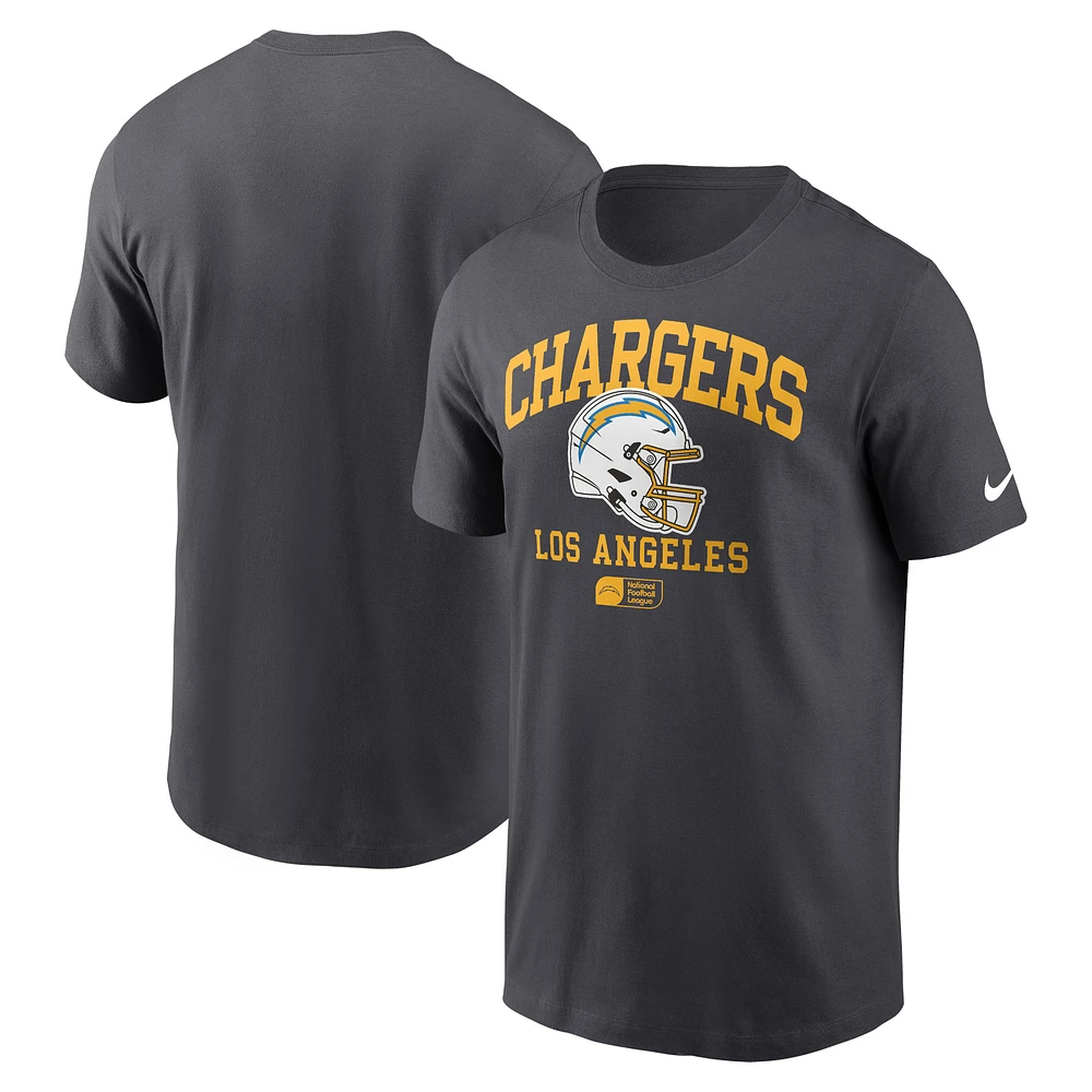 Men's Nike Anthracite Los Angeles Chargers Helmet Essential T-Shirt