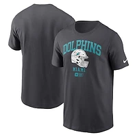 Men's Nike Anthracite Miami Dolphins Helmet Essential T-Shirt