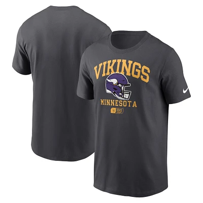 Men's Nike Anthracite Minnesota Vikings Helmet Essential T-Shirt