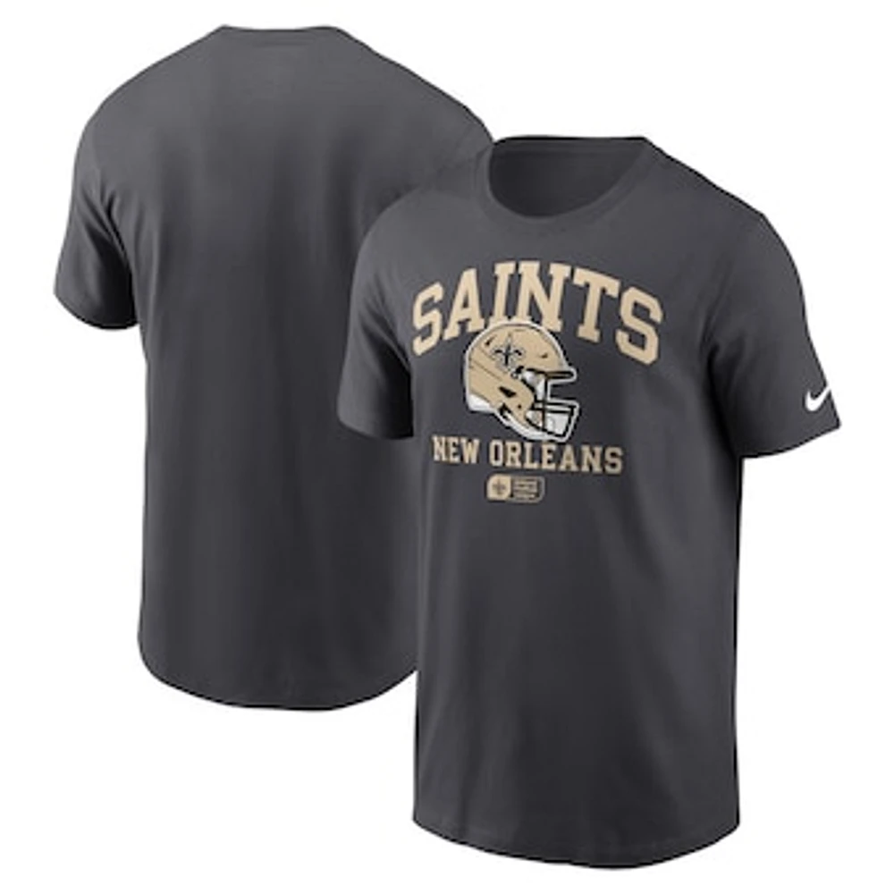 Men's Nike Anthracite New Orleans Saints Helmet Essential T-Shirt