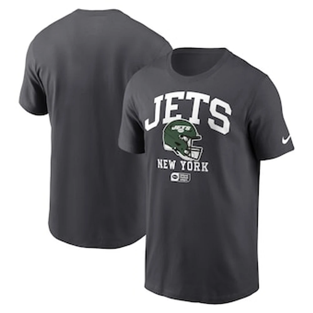 Men's Nike Anthracite New York Jets Helmet Essential T-Shirt