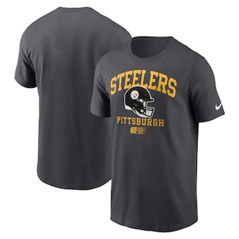 Men's Nike Anthracite Pittsburgh Steelers Helmet Essential T-Shirt