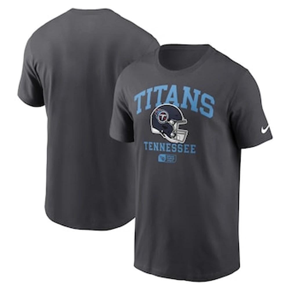 Men's Nike Anthracite Tennessee Titans Helmet Essential T-Shirt