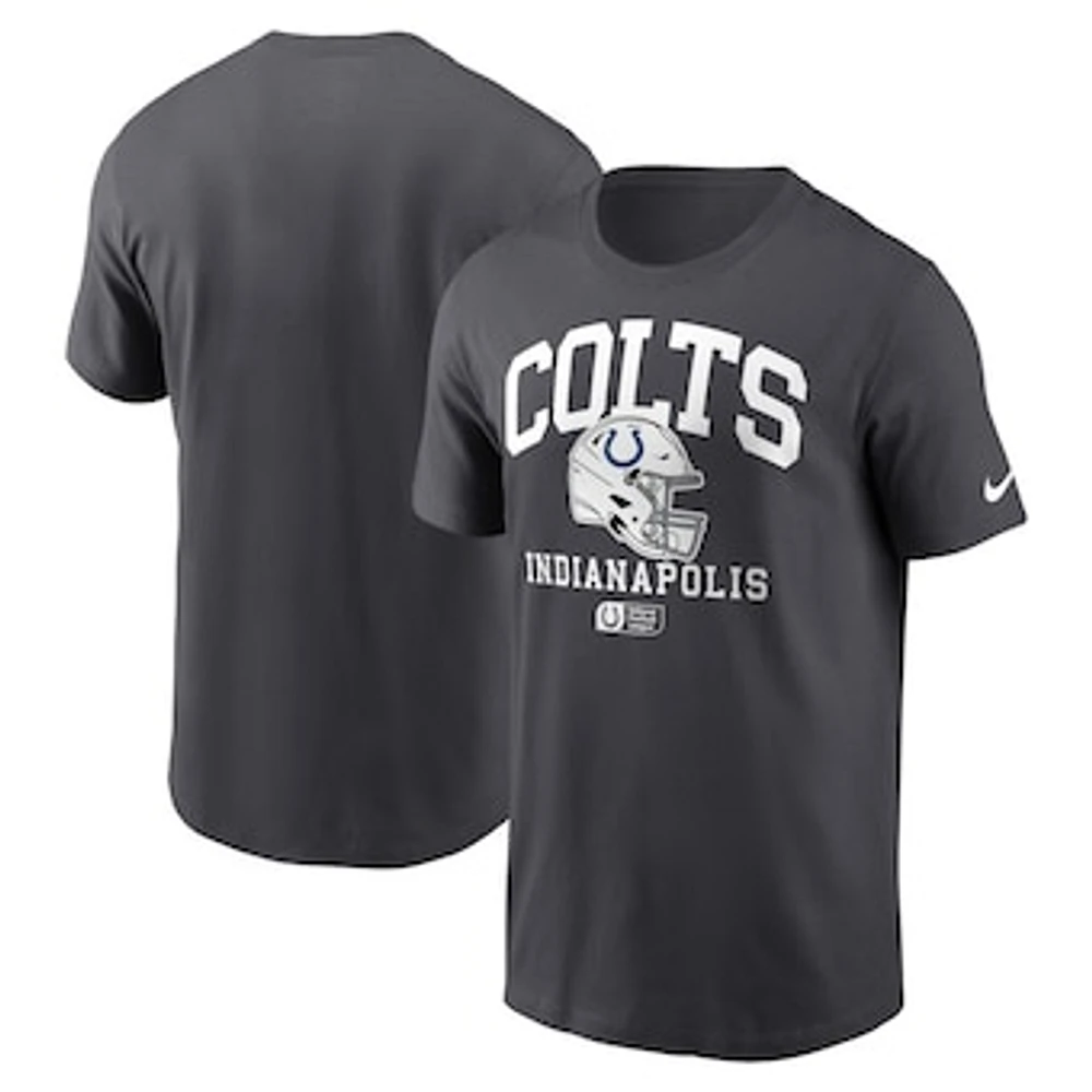 Men's Nike Anthracite Indianapolis Colts Helmet Essential T-Shirt