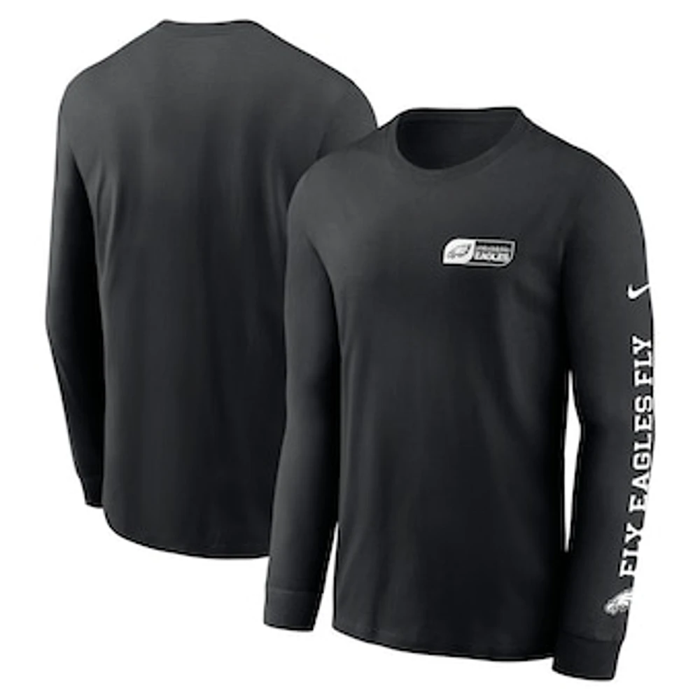 Men's Nike Black Philadelphia Eagles All Out Long Sleeve T-Shirt