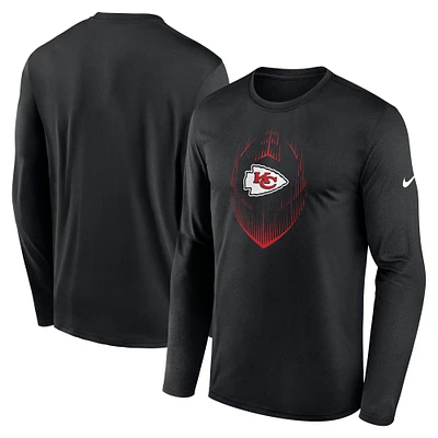 Men's Nike Black Kansas City Chiefs Icon Legend Performance Long Sleeve T-Shirt
