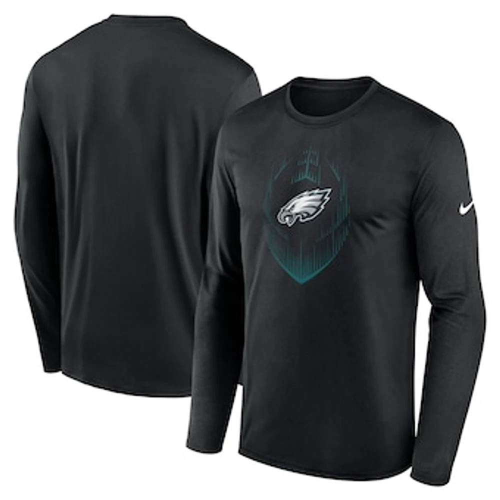 Men's Nike Black Philadelphia Eagles Legend Icon Long Sleeve T-Shirt