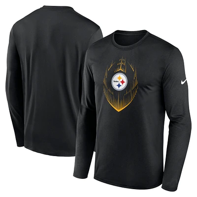 Men's Nike Black Pittsburgh Steelers Legend Icon Long Sleeve T-Shirt