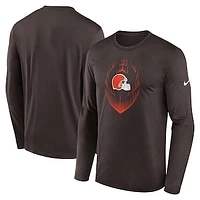 Men's Nike Brown Cleveland Browns Legend Icon Long Sleeve T-Shirt