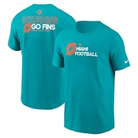 Men's Nike Aqua Miami Dolphins Outline T-Shirt