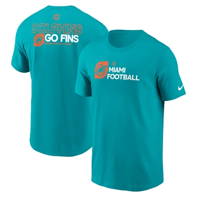 Men's Nike Aqua Miami Dolphins Outline T-Shirt