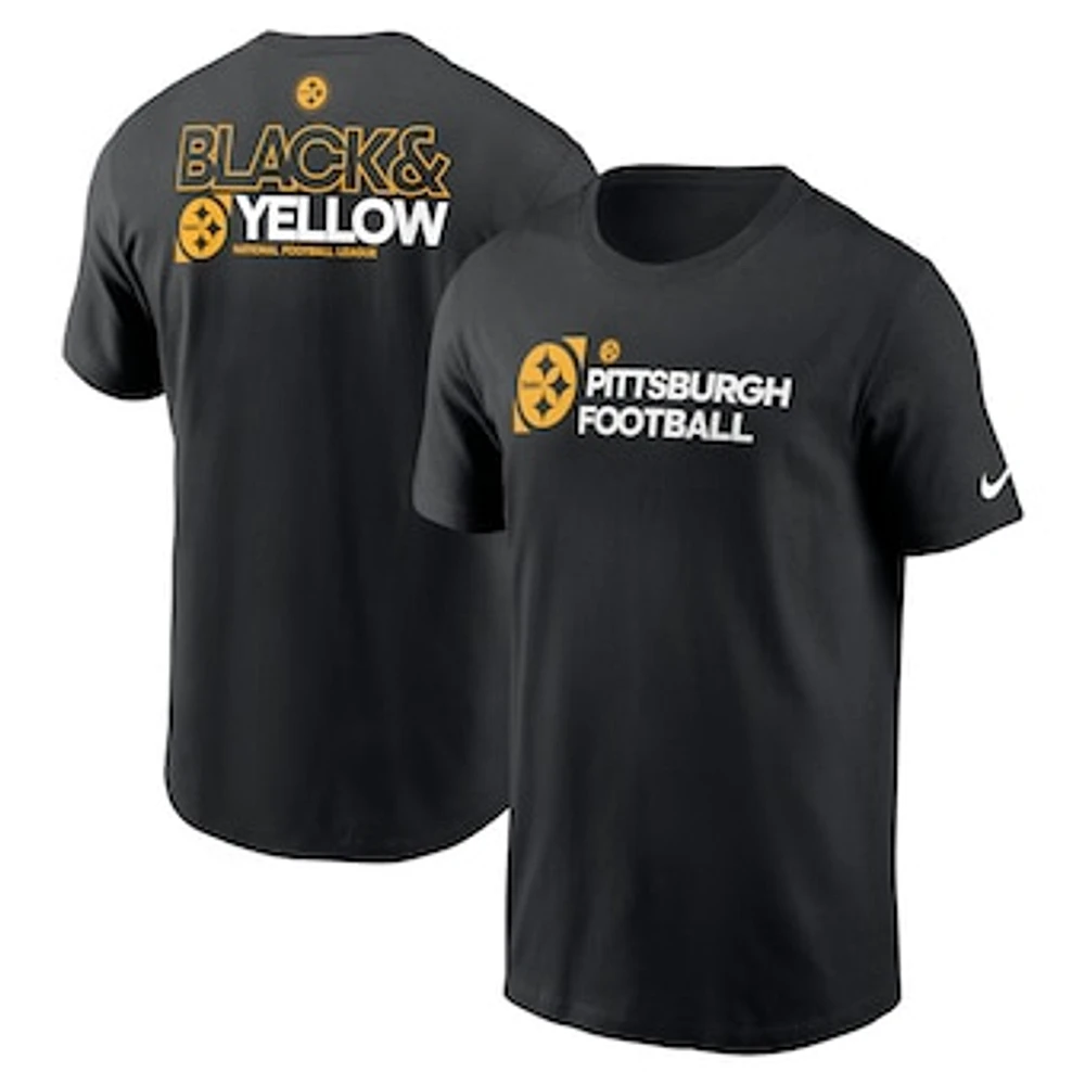 Men's Nike Black Pittsburgh Steelers Outline T-Shirt