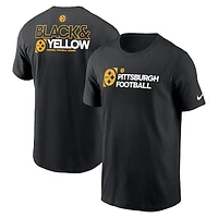 Men's Nike Black Pittsburgh Steelers Outline T-Shirt