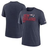 Men's Nike Navy New England Patriots Overlap Lockup Tri-Blend T-Shirt