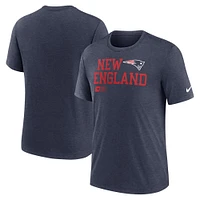 Men's Nike Navy New England Patriots Overlap Lockup Tri-Blend T-Shirt