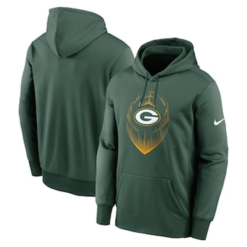 Men's Nike Green Green Bay Packers Icon Performance Pullover Hoodie