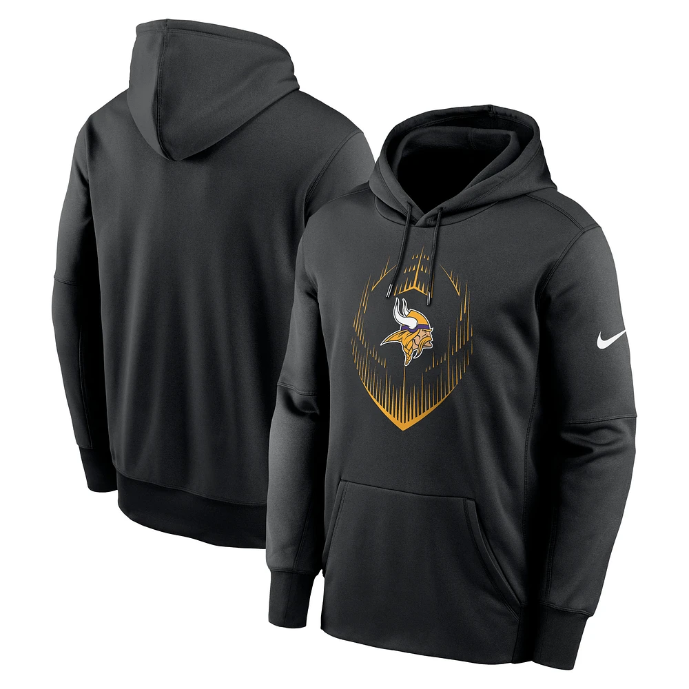 Men's Nike Black Minnesota Vikings Icon Performance Pullover Hoodie