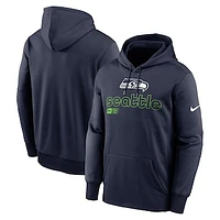 Men's Nike College Navy Seattle Seahawks Performance Pullover Hoodie