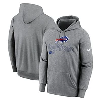 Men's Nike Heather Gray Buffalo Bills Performance Pullover Hoodie