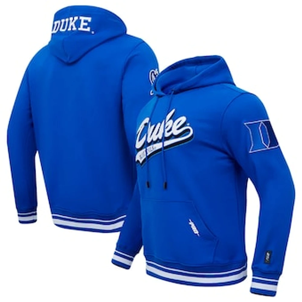 Men's Pro Standard Royal Duke Blue Devils Script Tail Pullover Hoodie