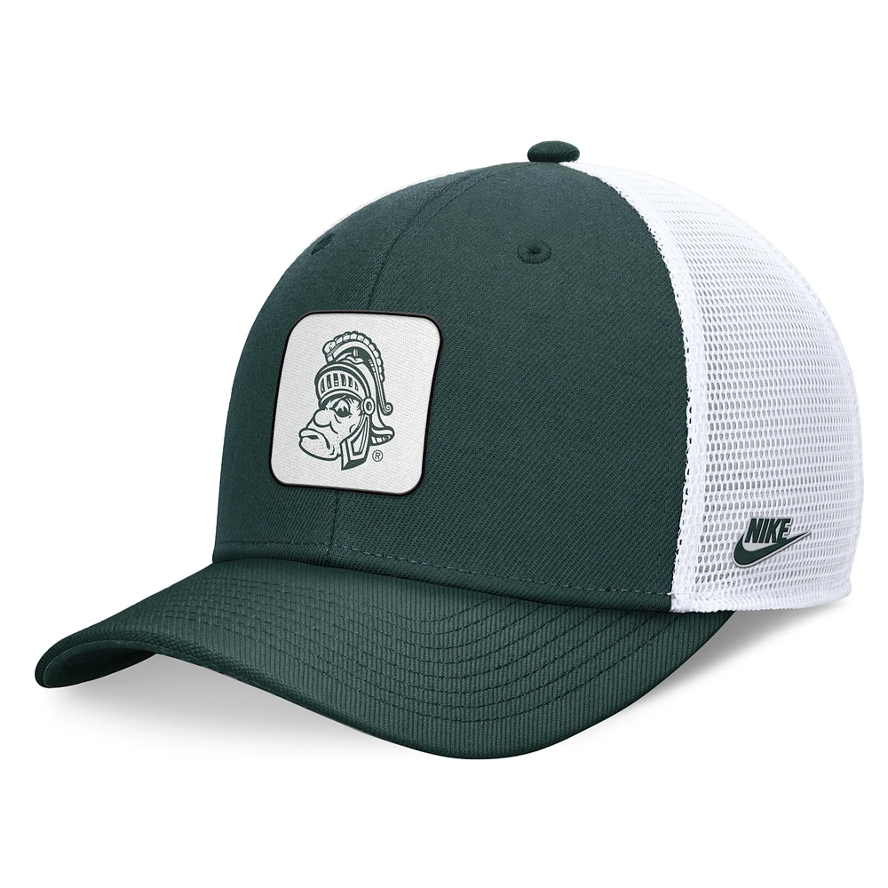 Men's Nike Green/White Michigan State Spartans Legacy Rise Mascot Trucker Adjustable Hat