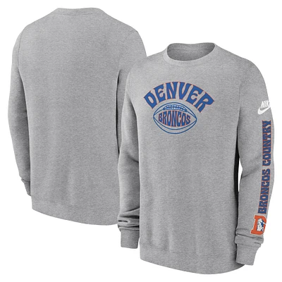 Men's Denver Broncos  Nike Charcoal Rewind Club Pullover Sweatshirt