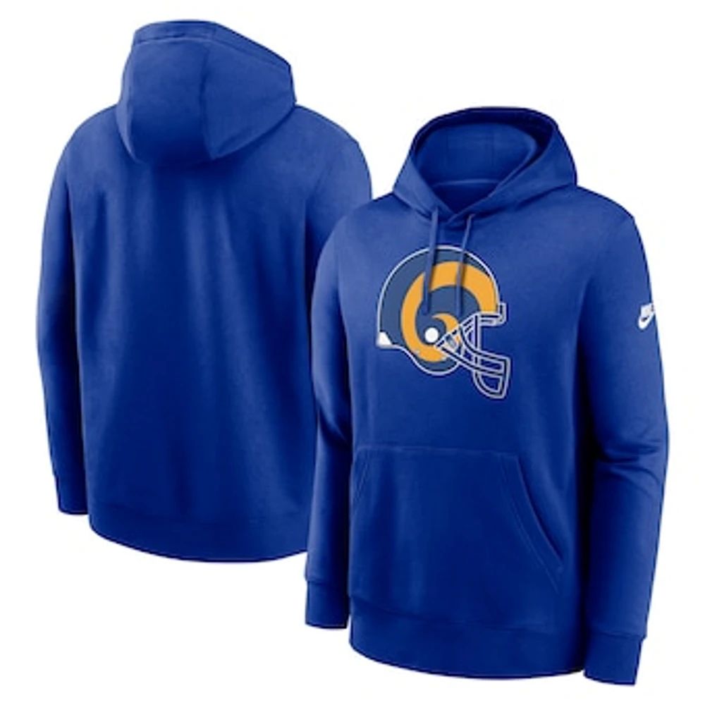 Men's Nike Royal Los Angeles Rams Rewind Club Logo Pullover Hoodie