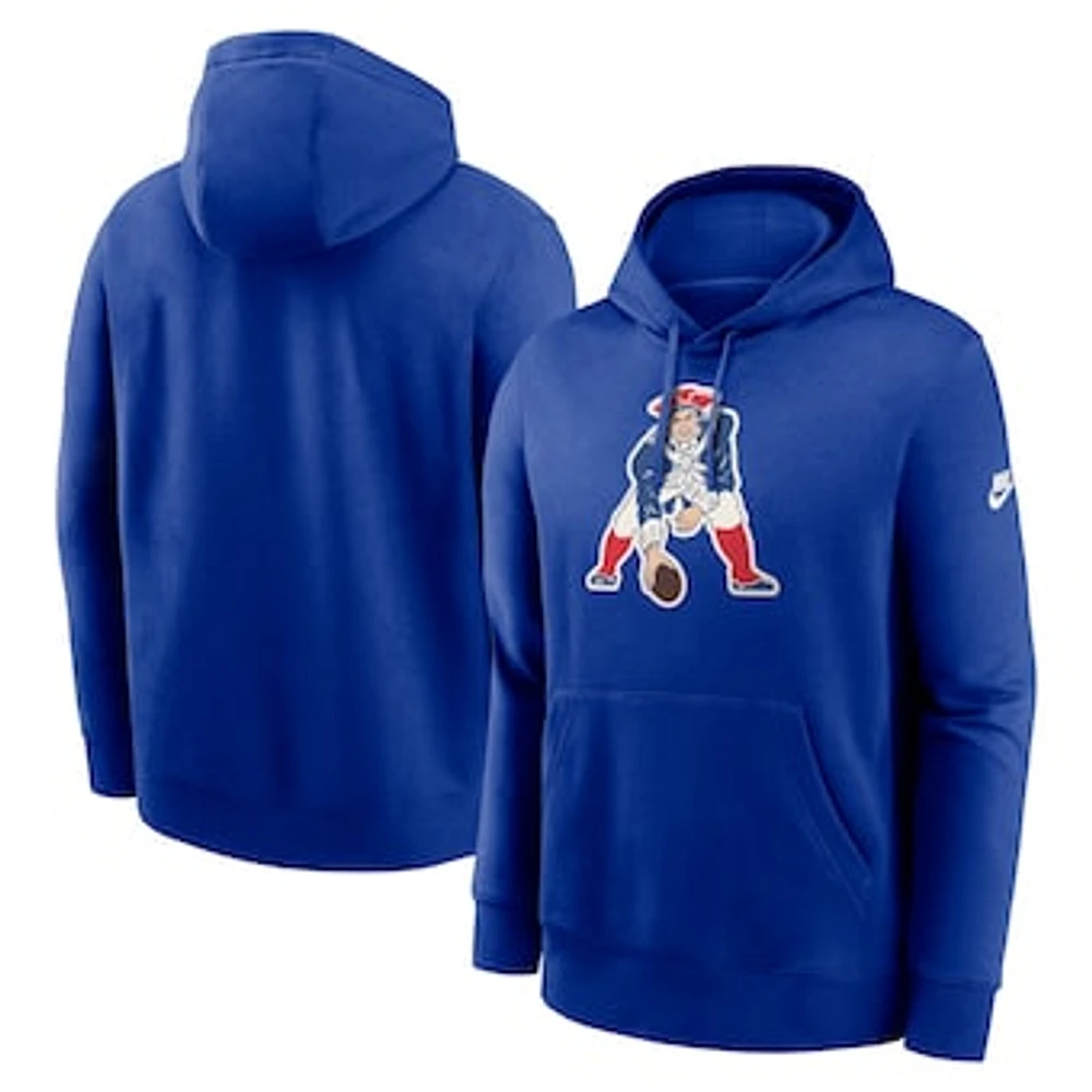 Men's Nike Royal New England Patriots Rewind Club Logo Pullover Hoodie