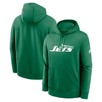 Men's Nike Kelly Green New York Jets Rewind Club Logo Pullover Hoodie