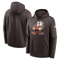 Men's Nike Brown Cleveland Browns Rewind Club Logo Pullover Hoodie