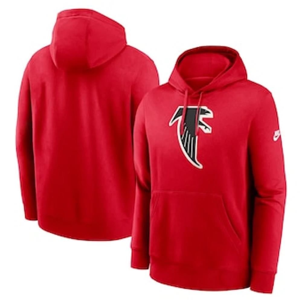 Men's Nike Red Atlanta Falcons Rewind Club Logo Pullover Hoodie