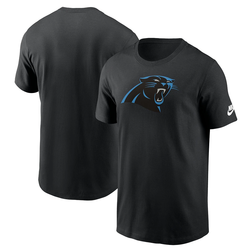 Men's Nike Black Carolina Panthers Rewind Logo Essential T-Shirt