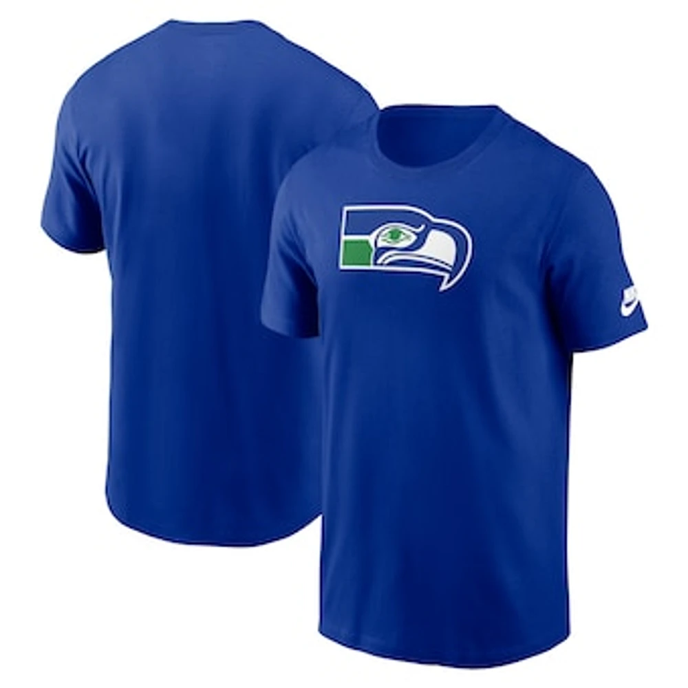 Men's Nike Royal Seattle Seahawks Rewind Logo Essential T-Shirt