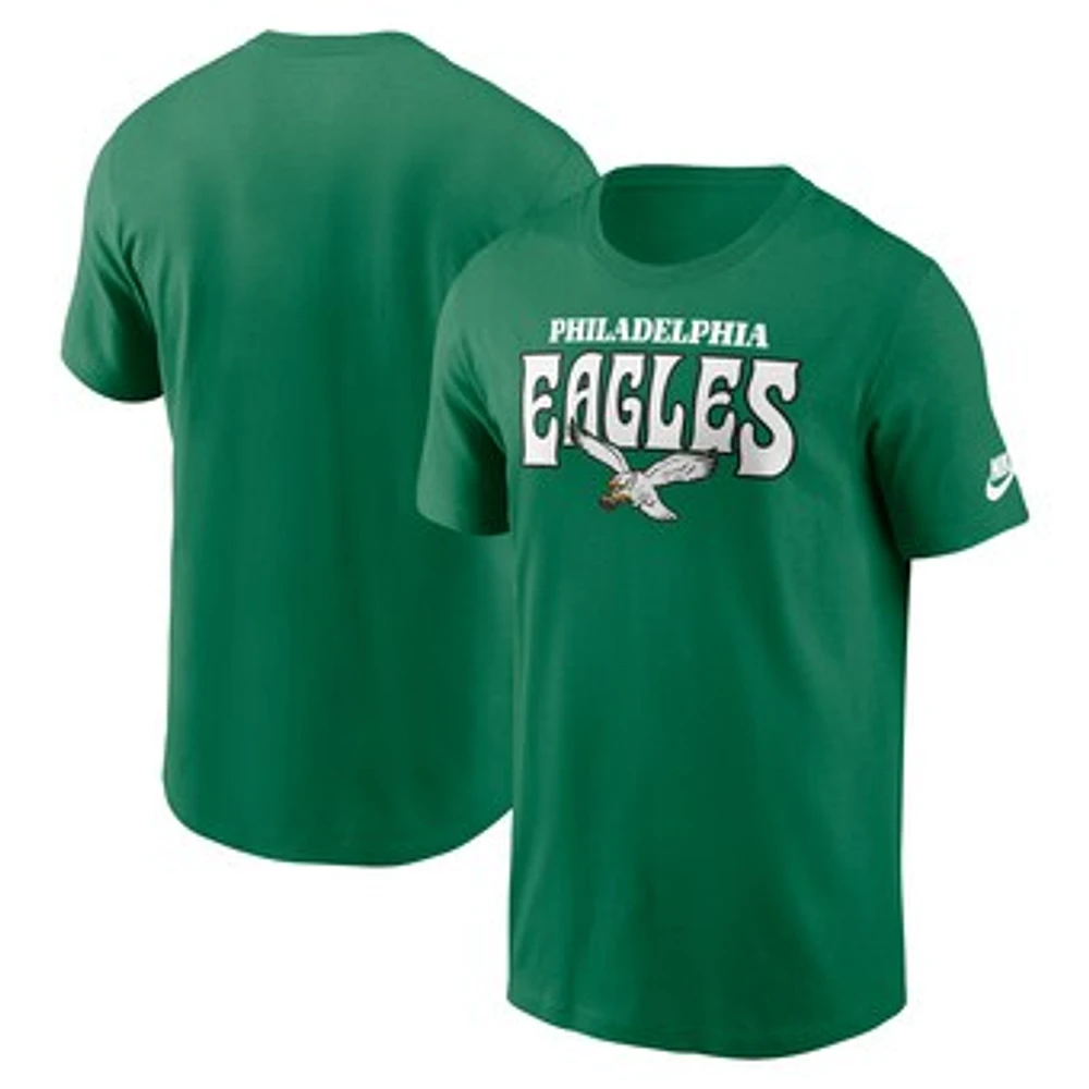 Men's Nike Kelly Green Philadelphia Eagles Rewind Stack Essential T-Shirt