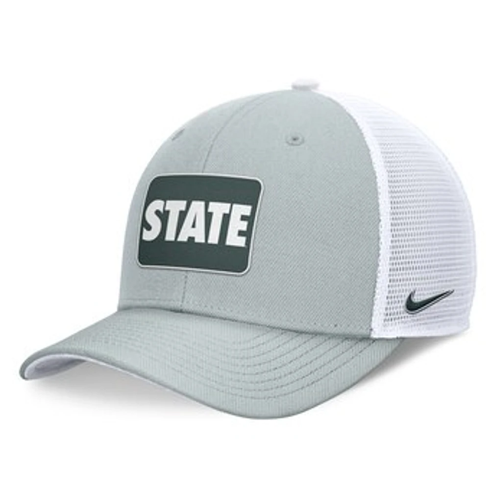 Men's Nike Gray/White Michigan State Spartans Local Rise Trucker Adjustable Hat