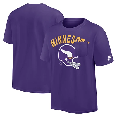 Men's Nike Purple Minnesota Vikings Rewind Heavy Max 90 Pocket T-Shirt