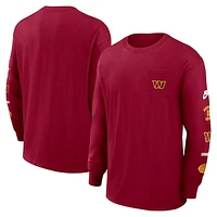 Men's Nike Burgundy Washington Commanders Rewind Heavy Max 90 Pocket Long Sleeve T-Shirt