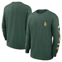Men's Nike Green Green Bay Packers Rewind Heavy Max90 Pocket Long Sleeve T-Shirt