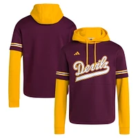 Men's adidas  Maroon Arizona State Sun Devils Pullover Baseball Jersey Hoodie