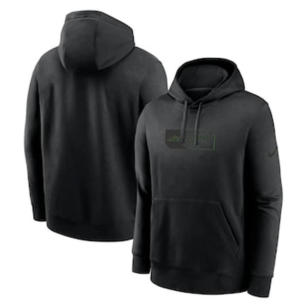 Men's Nike Black New York Jets Edge French Terry Club Pullover Hoodie