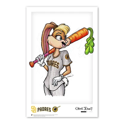 San Diego Padres 11" x 17" Lola Bunny Looney Tunes Poster Print