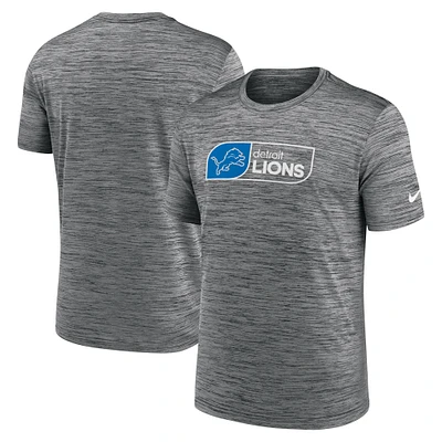 Men's Nike Charcoal Detroit Lions Big & Tall Velocity Jock Tag Performance T-Shirt