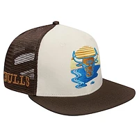 Men's Pro Standard Cream/Brown Chicago Bulls Glint Sunset Snapback Hat