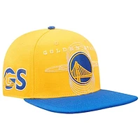 Men's Pro Standard Gold/Royal Golden State Warriors Logo Morph Snapback Hat