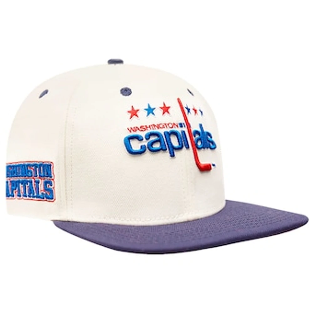 Men's Pro Standard Cream Washington Capitals Retro Classic Logo Snapback Hat