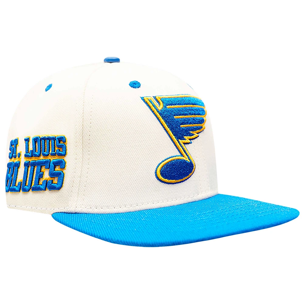 Men's Pro Standard Cream St. Louis Blues Retro Classic Logo Snapback Hat